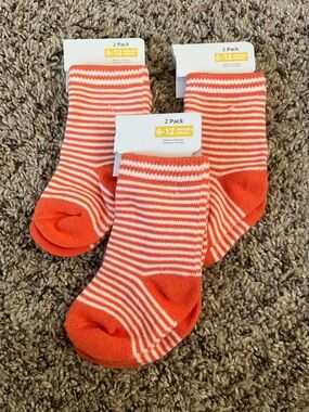 Carters Infant Sock Bundle - Fall - Halloween - Orange - Size 6-12 months